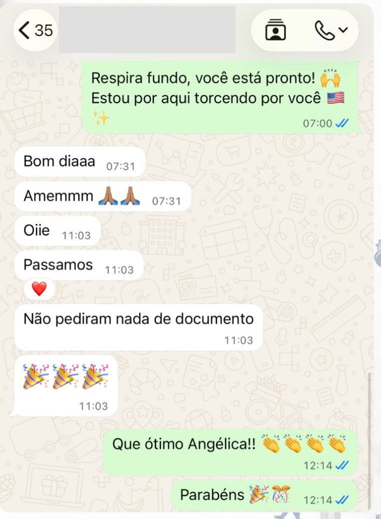 Angélica · Aprovada sem pedirem documento