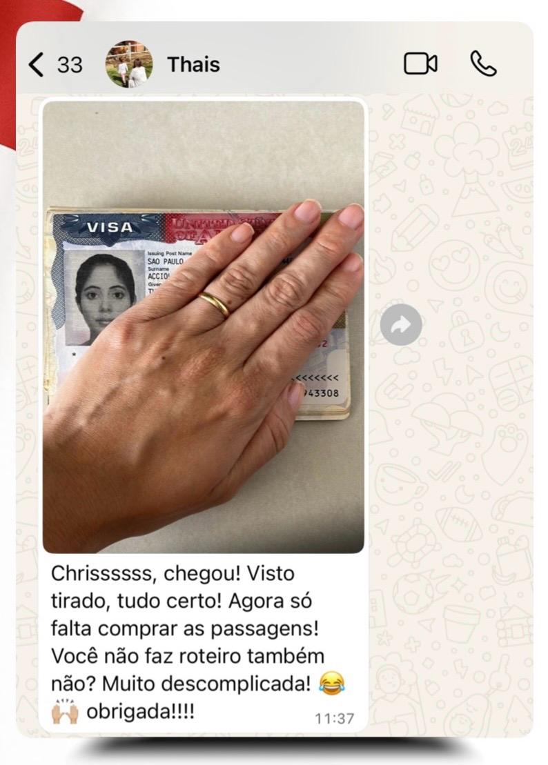 Thais — Visto tirado, passaporte em mãos