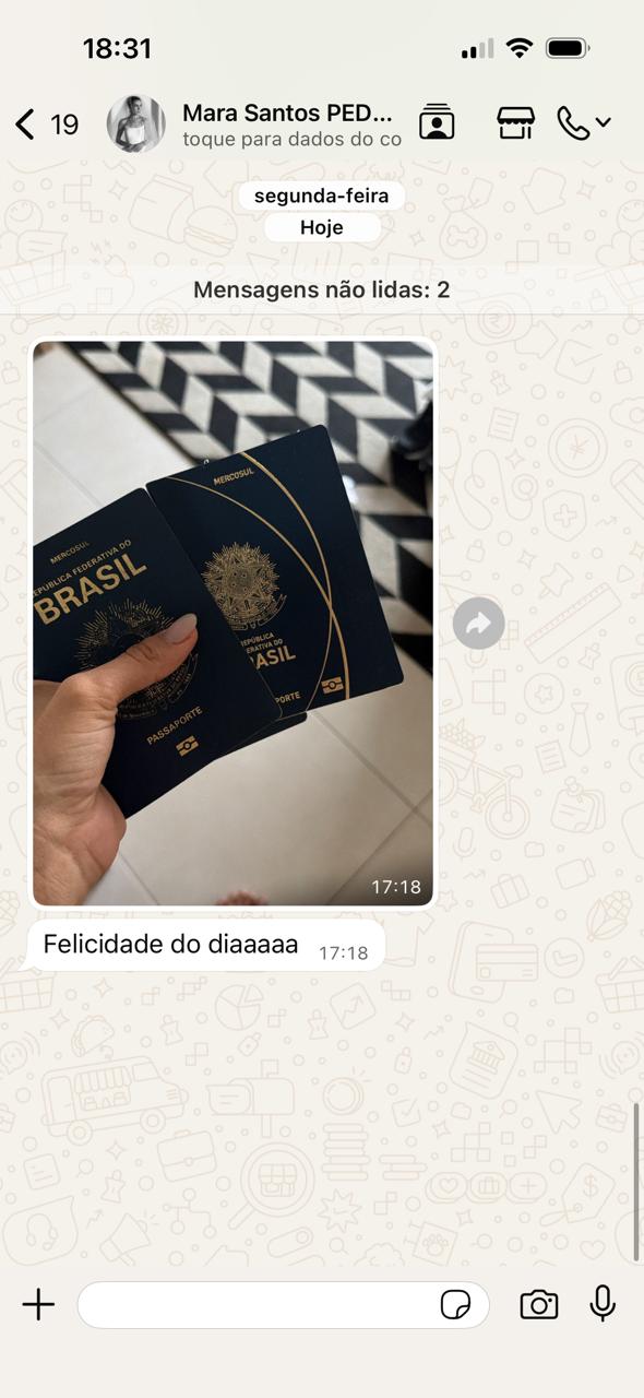 Mara — Felicidade do dia, passaportes